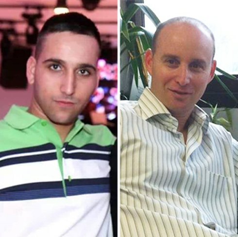 Sgt. Adar Barsano, 20, from Nahariya (left) and Maj. (Res.) Amotz Greenberg, 45, from Hod Hasharon, who were killed when Hamas gunmen inflitrated into southern Israel on July 19 (photo credit: Courtesy)